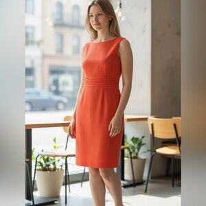 J. Crew Sleeveless Boatneck Orange Sheath Dress-Excellent condition!